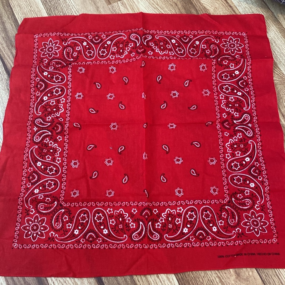 Handkerchief Head wrap Set Red, black, and blue unbranded 100% cotton - Picture 3 of 5